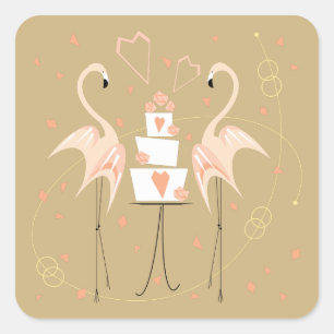 Flamingo Wedding Aufkleber