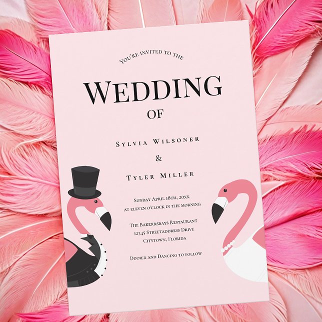 Flamingo Wedding Einladung (Customize your flamingo wedding invitation.)