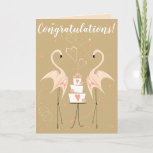 Flamingo Wedding Herzlichen Glückwunsch im Inneren Karte
