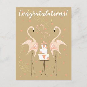 Flamingo Wedding Herzlichen Glückwunsch Postkarten
