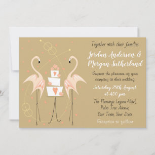 Flamingo Wedding lansdcape Einladung