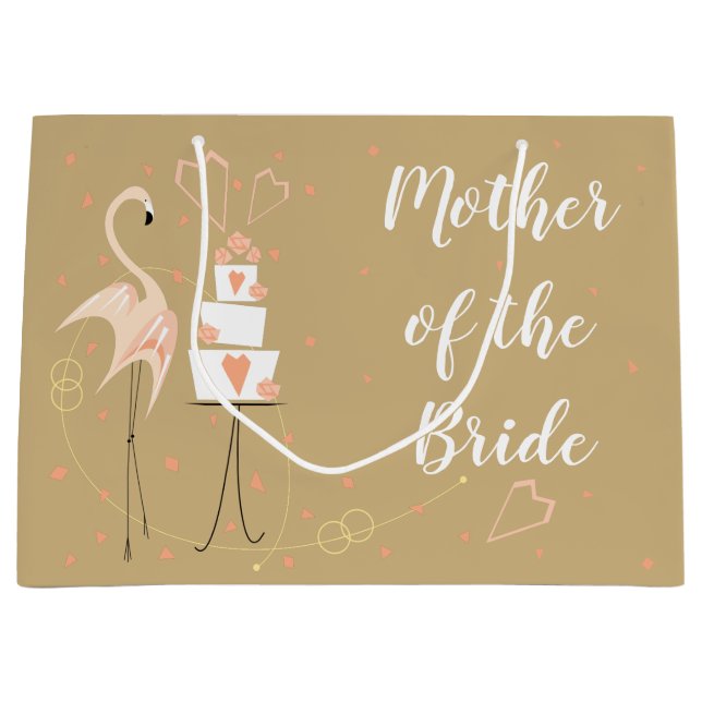 Flamingo Wedding Mother of the Bride Große Geschenktüte (Vorderseite)
