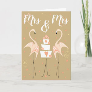 Flamingo Wedding Mrs & Mrs Karte