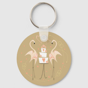 Flamingo Wedding Schlüsselanhänger Basic