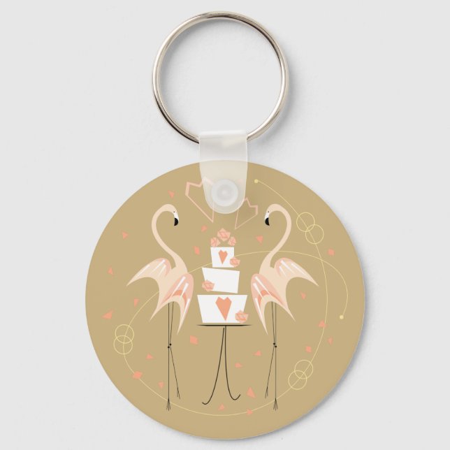 Flamingo Wedding Schlüsselanhänger Basic (Vorderseite)