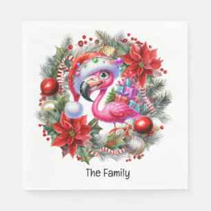 Flamingo Weihnachten im Juli am Strand Serviette
