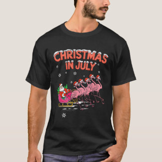 Flamingo Weihnachten im Juli Xmas Sommer Weihnacht T-Shirt