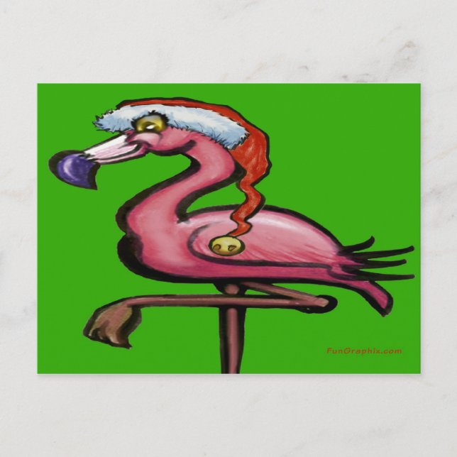 Flamingo Weihnachten Postkarte (Vorderseite)