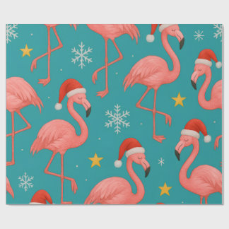 Flamingo Weihnachten: Winterwünsche Geschenkpapier