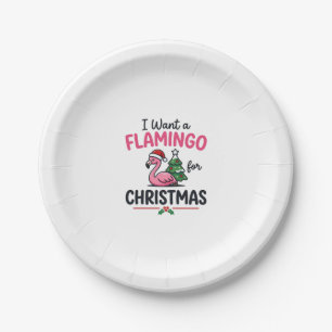 Flamingo Weihnachten Zitat Vektor Pappteller
