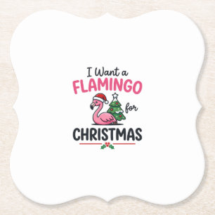 Flamingo Weihnachten Zitat Vektor Untersetzer