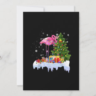 Flamingo Weihnachtsbaumlichter Feiertagskarte