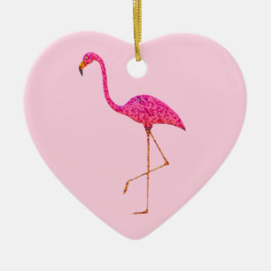 Flamingo Weihnachtsdekoration Keramikornament