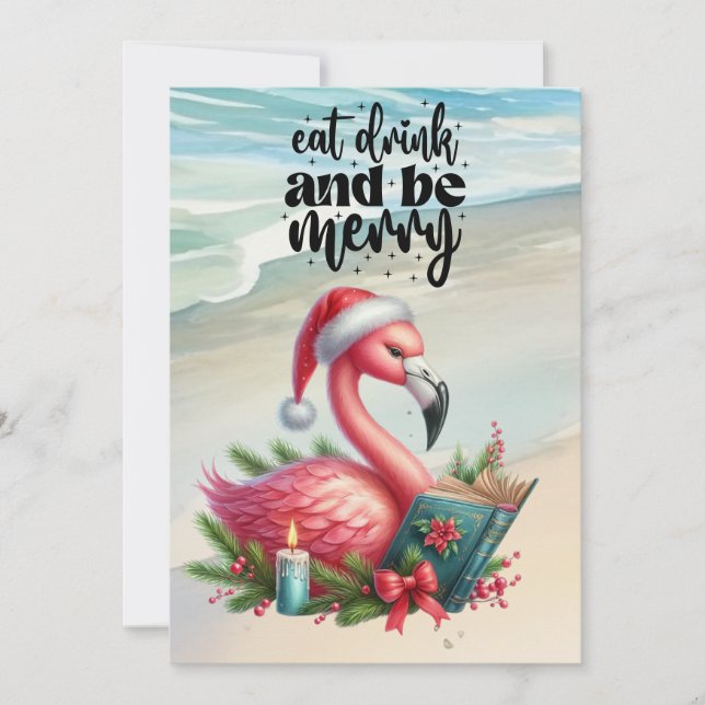 FLAMINGO Weihnachtsgeschenk Feiertagskarte (Vorderseite)