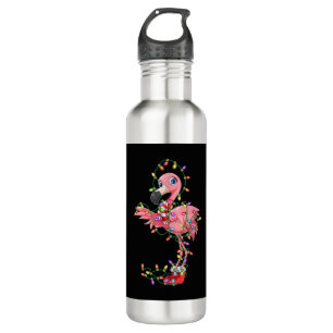 Flamingo Weihnachtsgeschenk Xmas Lichter Pink Nied Edelstahlflasche
