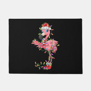 Flamingo Weihnachtsgeschenk Xmas Lights Santa Pink Fußmatte