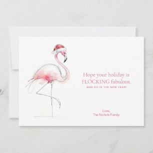 FLAMINGO-WEIHNACHTSKARTE Rosa Florida-Feiertagskar Feiertagskarte
