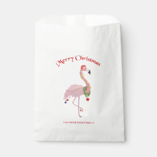 Flamingo, Weihnachtskugeln und Kranz Geschenktütchen