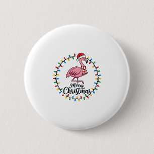 Flamingo Weihnachtslichter Urlaub Button
