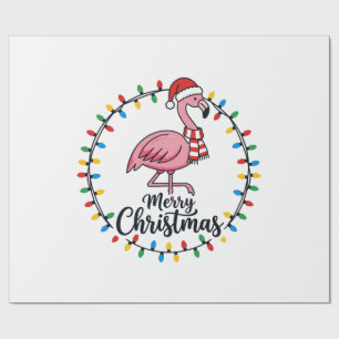 Flamingo Weihnachtslichter Urlaub Geschenkpapier