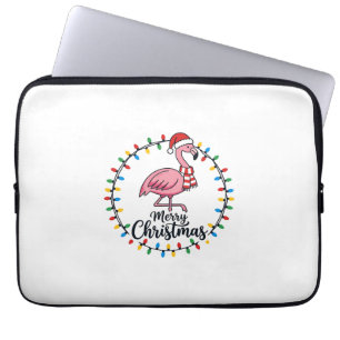 Flamingo Weihnachtslichter Urlaub Laptopschutzhülle
