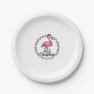 Flamingo Weihnachtslichter Urlaub Pappteller