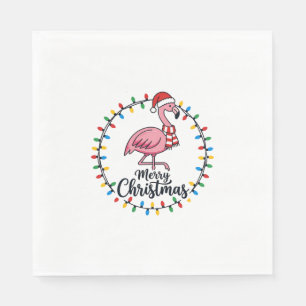 Flamingo Weihnachtslichter Urlaub Serviette