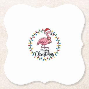 Flamingo Weihnachtslichter Urlaub Untersetzer
