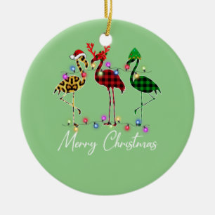 Flamingo Weihnachtsmannmütze Reindeer Buffalo Kari Keramik Ornament