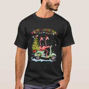 Flamingo Weihnachtsmannmütze Xmas Light Motobike W T-Shirt