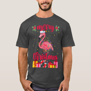 Flamingo Weihnachtsmannmütze Xmas Lights Flamingo T-Shirt