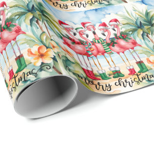 Flamingo Weihnachtsthema  Geschenkpapier