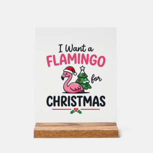 Flamingo Weihnachtszitat Vektor Acrylschild