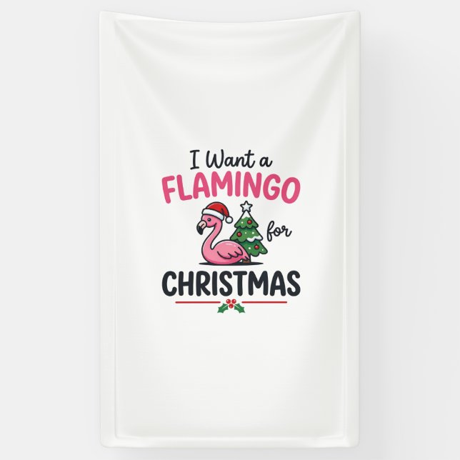 Flamingo-Weihnachtszitat-Vektor Banner (Vertikal)