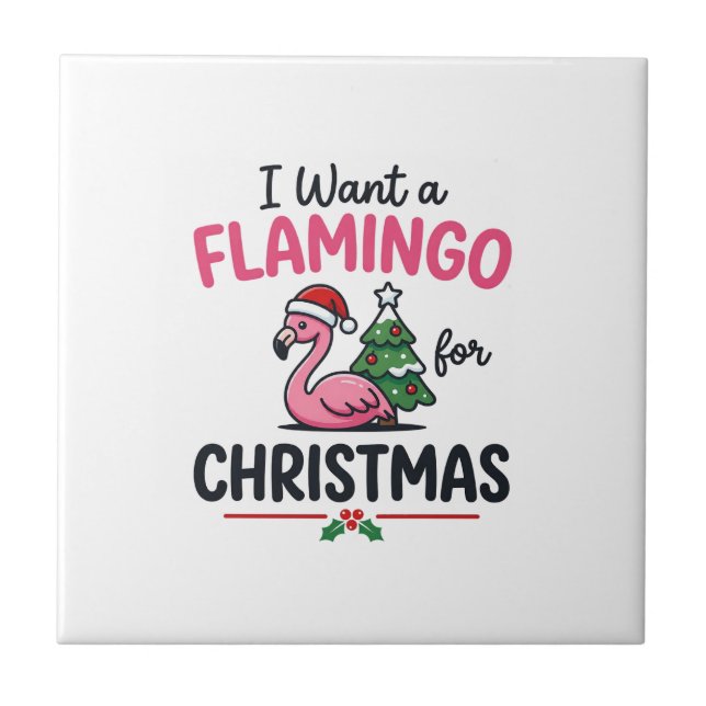 Flamingo Weihnachtszitat Vektor Fliese (Vorderseite)