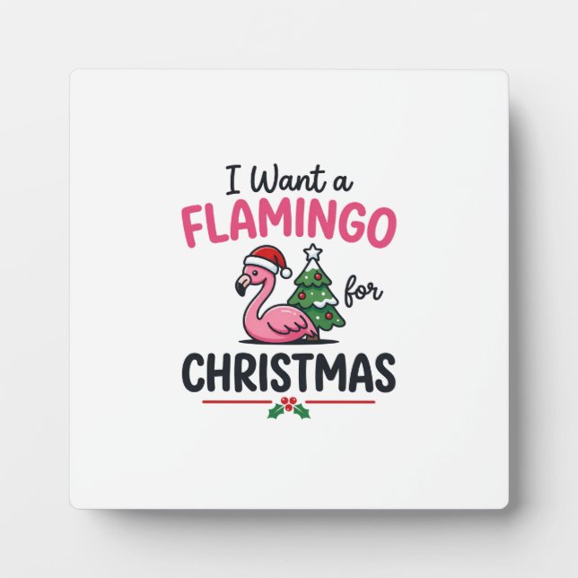 Flamingo Weihnachtszitat Vektor Fotoplatte (Vorderseite)