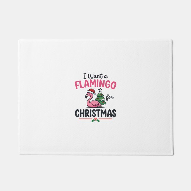 Flamingo Weihnachtszitat Vektor Fußmatte (Vorderseite)
