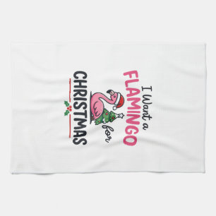 Flamingo Weihnachtszitat Vektor Geschirrtuch