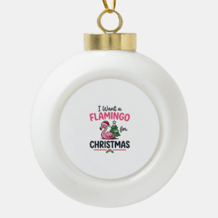Flamingo Weihnachtszitat Vektor Keramik Kugel-Ornament
