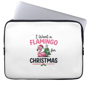 Flamingo Weihnachtszitat Vektor Laptopschutzhülle