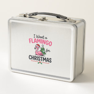Flamingo Weihnachtszitat Vektor Metall Brotdose
