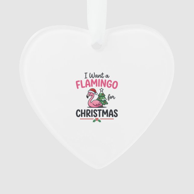 Flamingo Weihnachtszitat Vektor Ornament (Vorderseite)