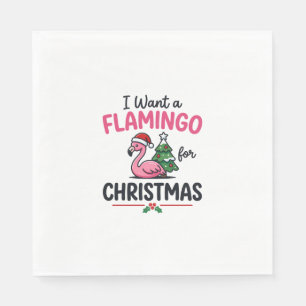 Flamingo Weihnachtszitat Vektor Serviette