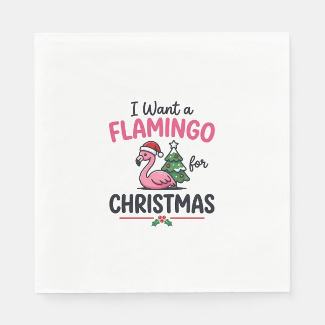Flamingo Weihnachtszitat Vektor Serviette (Vorderseite)