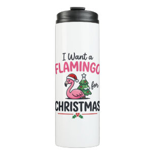 Flamingo Weihnachtszitat Vektor Thermosbecher
