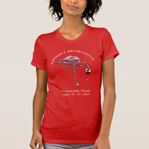 Flamingo-Weintrinker-Junggesellinnenparty individu T-Shirt