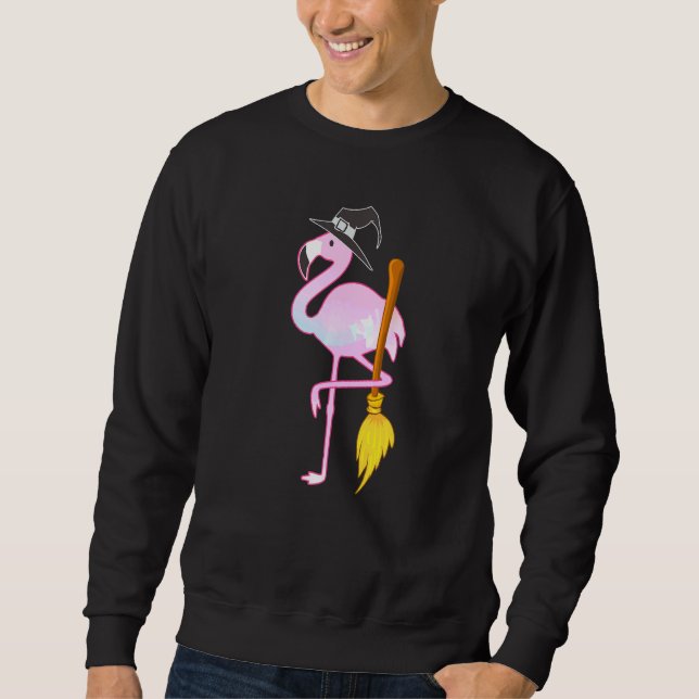 Flamingo Witch Halloween Sweatshirt (Vorderseite)