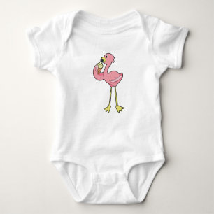 Flamingo with Waffle ice cream Baby Strampler