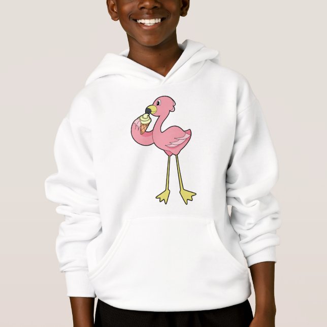 Flamingo with Waffle ice cream Hoodie (Vorderseite)