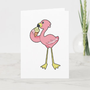 Flamingo with Waffle ice cream Karte